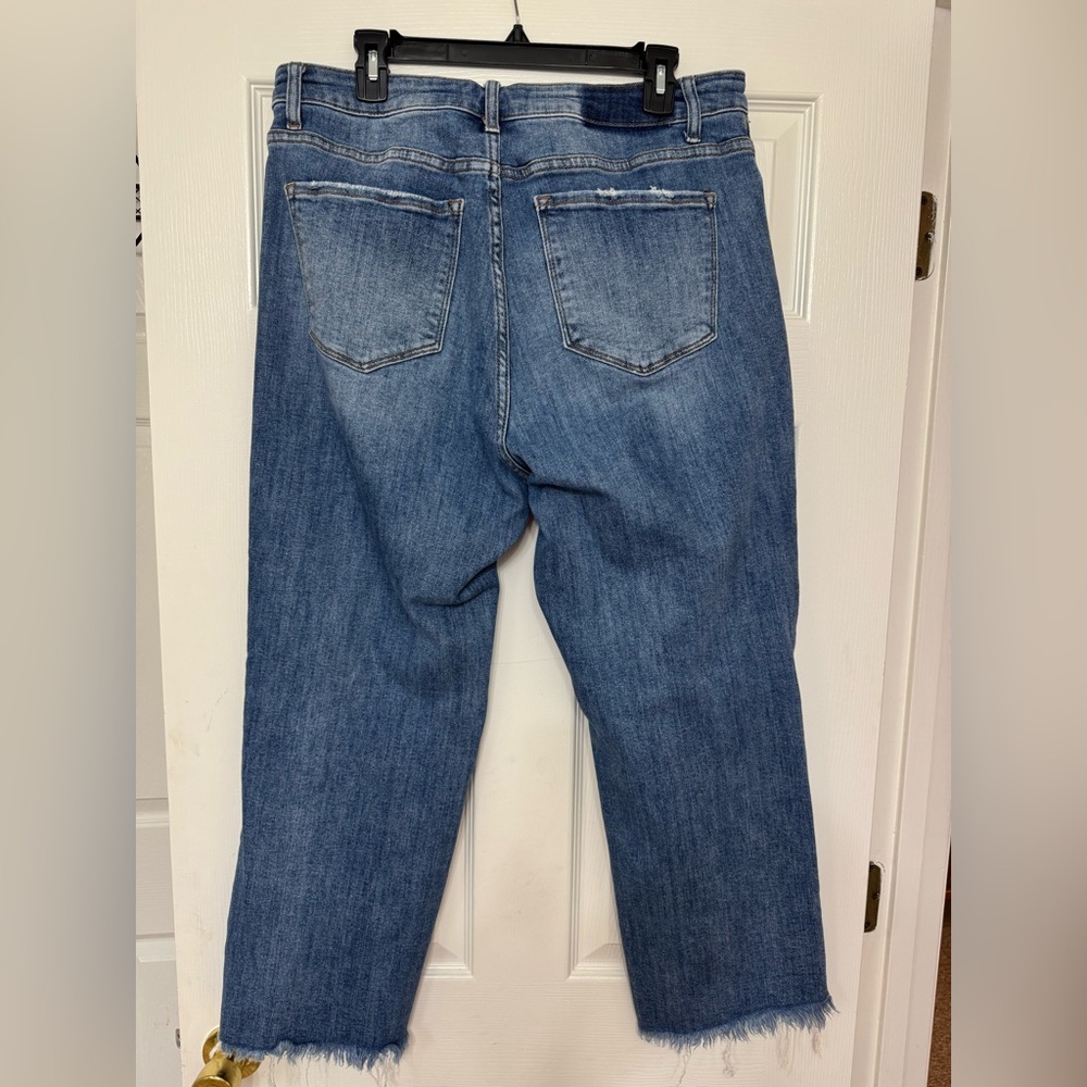 Trendy Distressed Blue Boyfriend Jeans - Picture 6 of 10